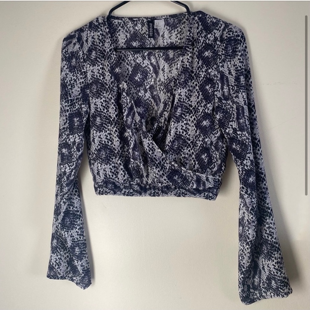 H&M snakeskin wrap crop top